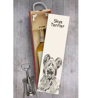 Skye Terrier - boîte à vin avec chien, boîte à alcool avec graphisme, boîte cadeau personnalisée de la marque Art-Dog