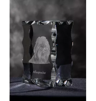 Affenpinscher, Affen, Affie - crystal with a picture of a dog, glass statuette with a picture, unique frame with a picture from Art-Dog brand