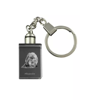 Affenpinscher, Affen, Affie - Crystal key ring with dog photo, illuminated key ring, unique gift by Art-Dog brand