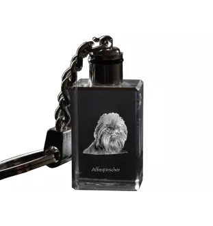 Affenpinscher, Affen, Affie - Crystal key ring with dog photo, illuminated key ring, unique gift by Art-Dog brand