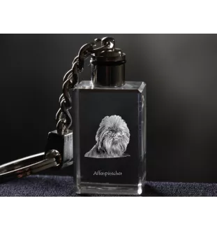 Affenpinscher, Affen, Affie - Crystal key ring with dog photo, illuminated key ring, unique gift by Art-Dog brand