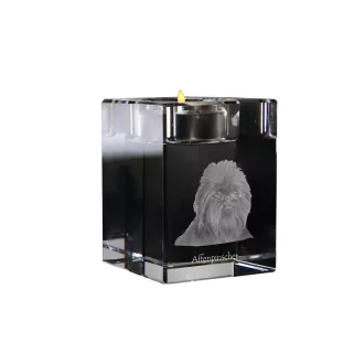 Affenpinscher, Affen, Affie - Candle holder with dog photo, crystal tealight holder, personalised gift by Art-Dog brand