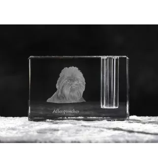 Affenpinscher - Porte-stylos, organiseur en cristal avec photo de chien, décoration de bureau unique par la marque Art-Dog