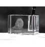 Pinczer małpi penholder kryształowy z psem Art-Dog