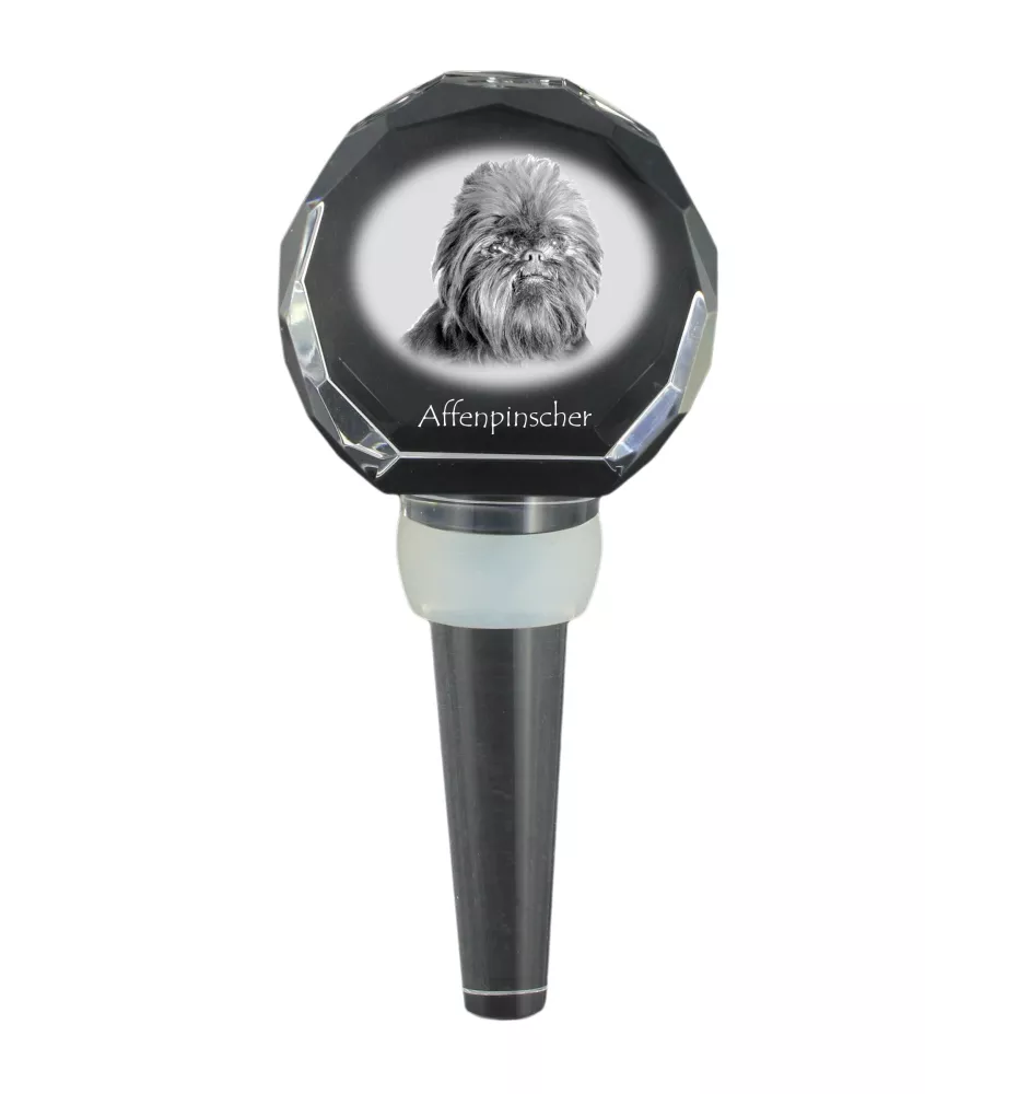 Affenpinscher - Bouchon de bouteille en cristal, bouchon de vin unique avec photo, cadeau personnalisé pour sommelier par la marque Art-Dog