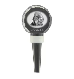 Affenpinscher - Bouchon de bouteille en cristal, bouchon de vin unique avec photo, cadeau personnalisé pour sommelier par la marque Art-Dog