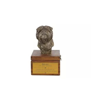 Affenpinscher - Eine Ascheurne für Hunde mit einer Statuette, eine kleine Urne für Hunde, eine personalisierte Urne mit dem Porträt eines Hundes von der Marke Art-Dog.