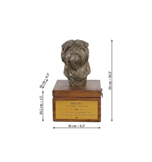 Affenpinscher - Eine Ascheurne für Hunde mit einer Statuette, eine kleine Urne für Hunde, eine personalisierte Urne mit dem Porträt eines Hundes von der Marke Art-Dog.