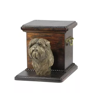Affenpinscher - urne pour les cendres d'un chien avec une statuette, une urne élégante pour chien, une urne exceptionnelle avec un buste de chien de la marque Art-Dog