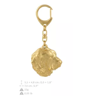 Spanischer Mastiff, Mastín aus León - Vergoldeter Schlüsselanhänger mit Hund, Handtaschenschmuck, Luxus-Accessoire der Marke Art-Dog