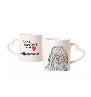 Affenpinscher, Affen, Affie - cup with a dog, adorable cup with a heart-shaped handle, universal gift from the Art-Dog brand