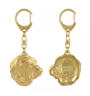 Spanish Mastiff, Mastín Español - Gilded key ring with dog in gift box, handbag decoration, luxury accessory by Art-Dog brand