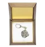 Spanish Mastiff, Mastín Español - Silver-plated key ring with a dog in a gift box, handbag decoration, backpack pendant by Art-Dog brand
