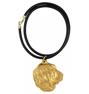 Spanischer Mastiff, Mastín aus León - Hundehalsband in Geschenkbox, vergoldeter Anhänger für Hundefans, auffälliger Schmuck von Art-Dog