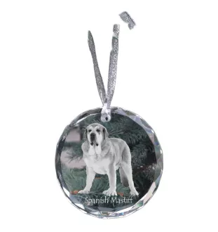 Spanish Mastiff, Mastín Español - crystal bauble with a photo, dog photo in crystal, personalized Christmas tree ornament by Art-Dog brand