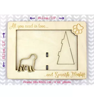 Spanish Mastiff, Mastín Español - Photo frame, engraved wooden frame, a lovely gadget for the dog lover by Art-Dog