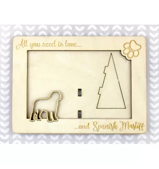 Spanish Mastiff, Mastín Español - Photo frame, engraved wooden frame, a lovely gadget for the dog lover by Art-Dog