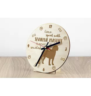Spanischer Mastiff, Mastín aus León - Uhr mit Hund, Holzuhr mit Gravur, personalisierte Uhr von Art-Dog