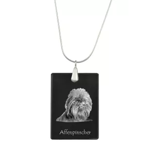 Affenpinscher - Pendentif en cristal avec chien, collier en argent avec photo, pendentif personnalisé par la marque Art-Dog