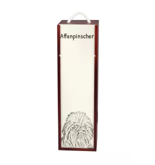 Affenpinscher - boîte à vin avec chien, boîte à alcool avec graphisme, boîte cadeau personnalisée de la marque Art-Dog