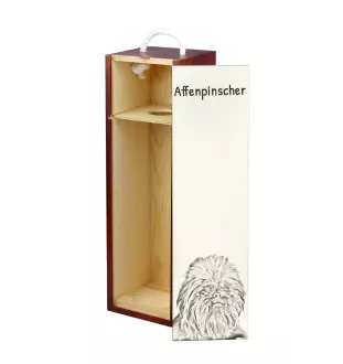 Affenpinscher, Affen, Affie - wine box with a dog, alcohol box with graphics, personalized gift box from the Art-Dog brand