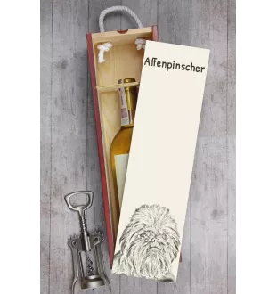 Affenpinscher - boîte à vin avec chien, boîte à alcool avec graphisme, boîte cadeau personnalisée de la marque Art-Dog