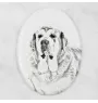 Spanischer Mastiff, Mastín aus León - Gedenktafel mit einem Foto eines Hundes, Grabplatte mit Druck, personalisierte ovale Platte der Marke Art-Dog