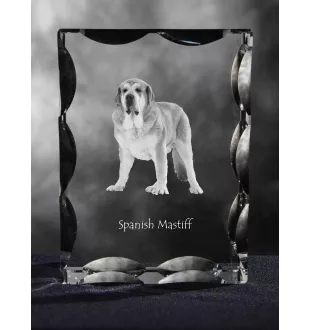 Spanish Mastiff, Mastín Español - crystal with a picture of a dog, glass statuette with a picture, unique frame with a picture from Art-Dog brand