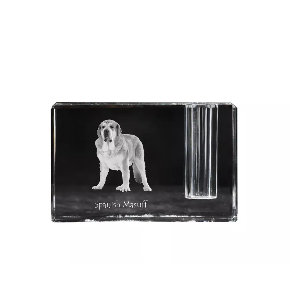 Mâtin espagnol, Mastin Leones - Porte-stylos, organiseur en cristal avec photo de chien, décoration de bureau unique par la marque Art-Dog