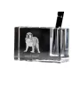 Spanischer Mastiff, Mastín aus León - Stifthalter, Kristallorganizer mit Hundefoto, einzigartige Schreibtischdekoration der Marke Art-Dog