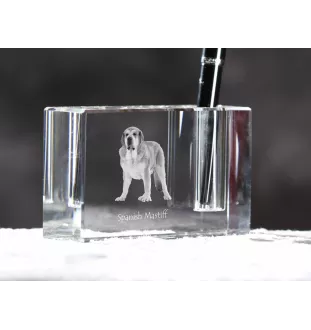Spanish Mastiff, Mastín Español - Pen stand, crystal organiser with dog photo, unique desk decoration by Art-Dog brand