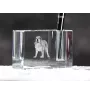Spanischer Mastiff, Mastín aus León - Stifthalter, Kristallorganizer mit Hundefoto, einzigartige Schreibtischdekoration der Marke Art-Dog