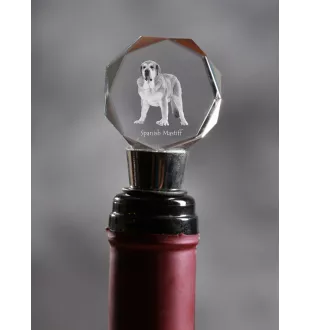 Mâtin espagnol, Mastin Leones - Bouchon de bouteille, bouchon de vin en cristal avec photo, cadeau personnalisé pour barman par la marque Art-Dog