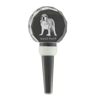 Spanish Mastiff, Mastín Español - Crystal bottle stopper, unique wine stopper with photo, personalised gift for sommelier by Art-Dog brand