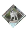 Spanischer Mastiff, Mastín aus León - Kristallwürfel mit Bild, Pferdebild im Kristall, sechseckiger Papierclip der Marke Art-Dog