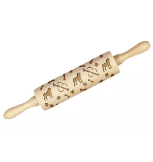 Spanish Mastiff, Mastín Español - rolling pin with a dog, decorating cookies with a rolling pin in patterns, a gift for the ceramicist of the Art-Dog brand