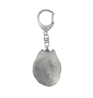 Spitz - Porte-clés argenté avec chien, décoration de sac à main, pendentif de sac à dos par la marque Art-Dog