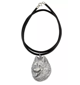 Spitz - Necklace with dog, silver-plated pendant for dog fan, unique jewelry by Art-Dog brand