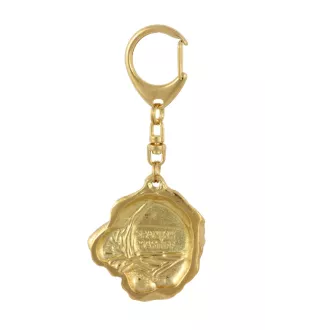 Spanish Mastiff, Mastín Español - keychain and necklace with a dog in a box, high-quality gold-plated product, Art-Dog brand