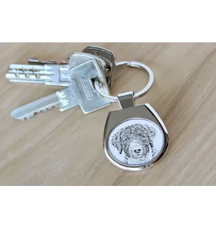 Spanischer Wasserhund, Andalusischer Türke, Türkenhund - Schlüsselanhänger mit Hund, Anhänger mit Aufdruck, personalisierter Anhänger der Marke Art-Dog