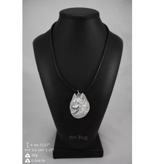 Spitz - Dog necklace in gift box, silver-plated locket for dog fan, striking pendant by Art-Dog brand