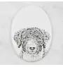 Spanischer Wasserhund, Andalusischer Türke, Türkenhund - Gedenktafel mit einem Foto eines Hundes, Grabplatte mit Druck, personalisierte ovale Platte der Marke Art-Dog