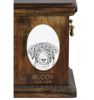Chien d'eau espagnol, Chien turc - une plaque commémorative avec une photo de chien, une plaque funéraire avec une impression, une plaque ovale personnalisée de la marque Art-Dog