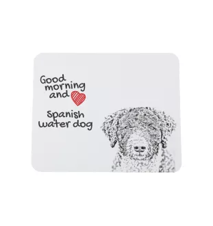 Spanischer Wasserhund, Andalusischer Türke, Türkenhund - Mauspad mit Druck, personalisiertes Mauspad mit Hund, einzigartiges Gadget für Büroangestellte von Art-Dog.