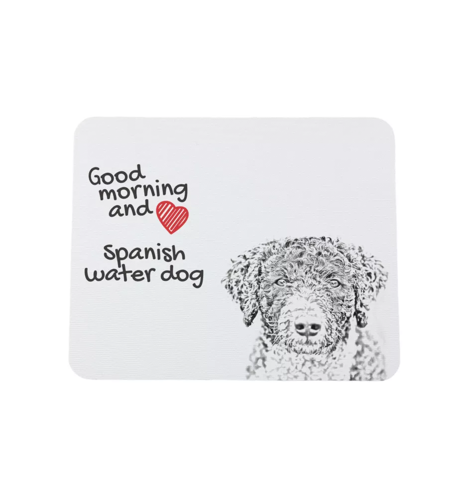 Spanischer Wasserhund, Andalusischer Türke, Türkenhund - Mauspad mit Druck, personalisiertes Mauspad mit Hund, einzigartiges Gadget für Büroangestellte von Art-Dog.