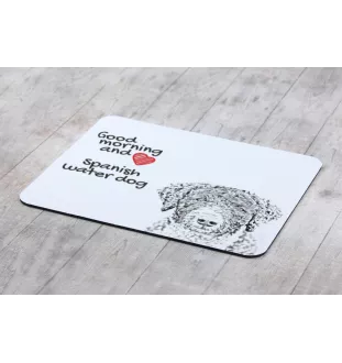 Spanischer Wasserhund, Andalusischer Türke, Türkenhund - Mauspad mit Druck, personalisiertes Mauspad mit Hund, einzigartiges Gadget für Büroangestellte von Art-Dog.