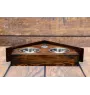Spitz - wooden stand with bowls for a dog, decorative dog bowls, a gift for adopting a dog from the Art-Dog brand