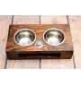 Spitz - Holzständer mit Näpfen für Hunde, Edelstahlnäpfe, Geschenk zur Adoption eines Hundes von der Marke Art-Dog