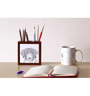Chien d'eau espagnol, Chien turc - porte-stylo avec chien, organiseur de bureau avec impression, décoration de bureau personnalisée de la marque Art-Dog