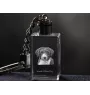 Spanish Water Dog - Crystal key ring with dog photo, illuminated key ring, unique gift by Art-Dog brand